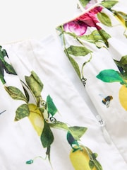 Baker by Ted Baker Floral Bow Woven 100% Cotton White Dress - Image 6 of 11