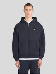 Lyle & Scott Blue Heavyweight Loopback Full Zip Hoodie - Image 1 of 6
