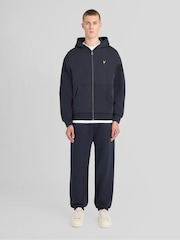 Lyle & Scott Blue Heavyweight Loopback Full Zip Hoodie - Image 3 of 6
