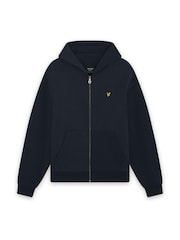 Lyle & Scott Blue Heavyweight Loopback Full Zip Hoodie - Image 5 of 6