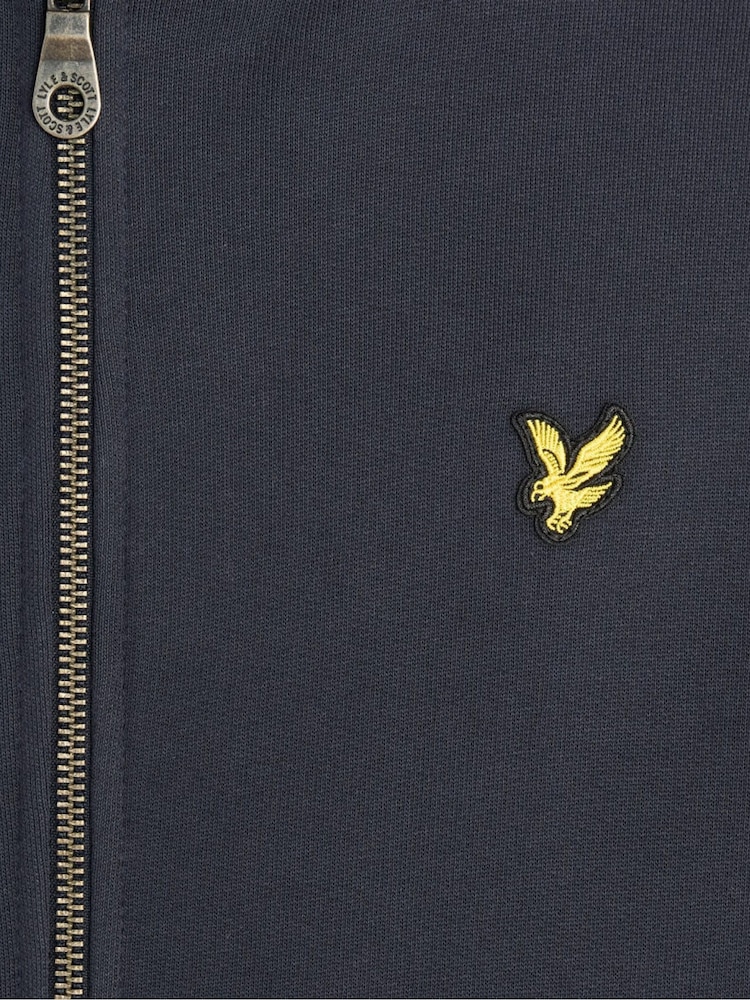 Lyle & Scott Blue Heavyweight Loopback Full Zip Hoodie - Image 6 of 6 Lyle & Scott Blue Heavyweight Loopback Full Zip Hoodie - Image 6 of 6