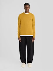 Желтый - Lyle & Scott Хлопок Меринос круглый вырез джемпер - Изображение 4 6