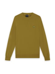 Желтый - Lyle & Scott Хлопок Меринос круглый вырез джемпер - Изображение 5 6