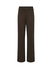 Long Tall Sally Brown Loopback Wide Leg Trousers - Image 5 of 6