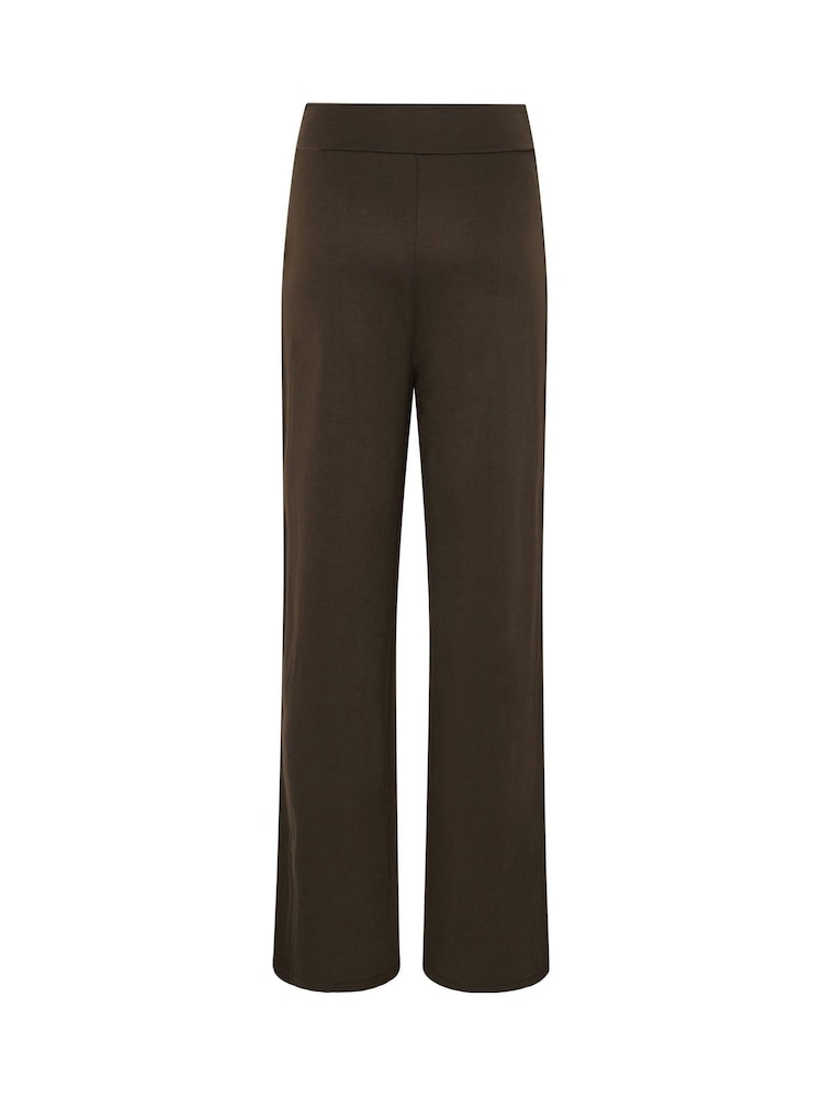 Long Tall Sally Brown Loopback Wide Leg Trousers - Image 6 of 6 Long Tall Sally Brown Loopback Wide Leg Trousers - Image 6 of 6