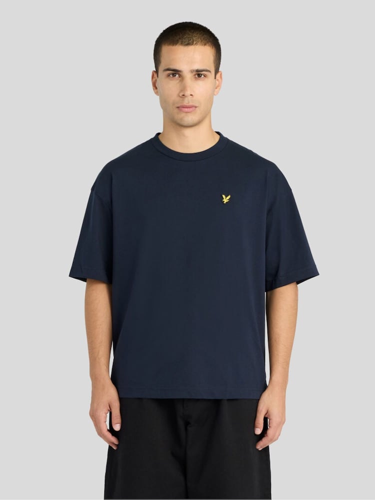 Lyle & Scott Blue Boxy Fit T-Shirt - Image 1 of 6 Lyle & Scott Blue Boxy Fit T-Shirt - Image 1 of 6