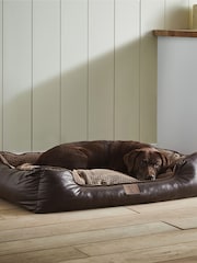 Bunty Brown Tuscan Faux Leather Dog Bed - Image 1 of 4