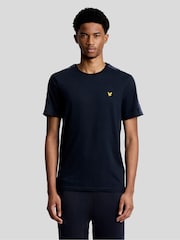 Μπλε - Lyle & Scott Jacquard Tape T-Shirt - Εικόνα 1 από 6