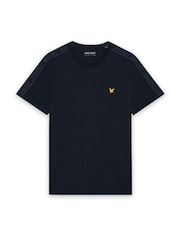 Μπλε - Lyle & Scott Jacquard Tape T-Shirt - Εικόνα 5 από 6
