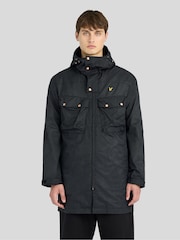 Lyle & Scott Black Waxed Guard Parka Jacket - Image 1 of 6