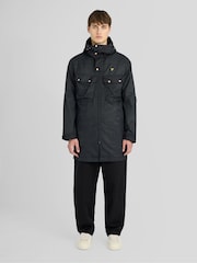 Lyle & Scott Black Waxed Guard Parka Jacket - Image 2 of 6