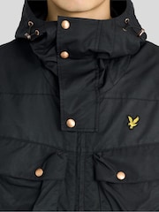 Lyle & Scott Black Waxed Guard Parka Jacket - Image 3 of 6