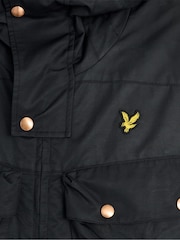Lyle & Scott Black Waxed Guard Parka Jacket - Image 6 of 6