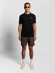 Lyle & Scott Black Tartan Collar Polo Shirt - Image 5 of 6