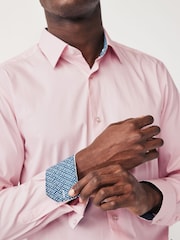 Light Pink Regular Fit Single Cuff Four Way Stretch Shirt - Image 4 of 7