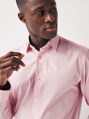 Light Pink Regular Fit Single Cuff Four Way Stretch Shirt - Image 5 of 7