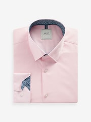 Light Pink Regular Fit Single Cuff Four Way Stretch Shirt - Image 6 of 7
