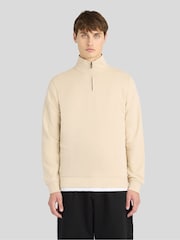 Lyle & Scott Natural Superfine Quarter Zip Sweatshirt - Image 1 of 6