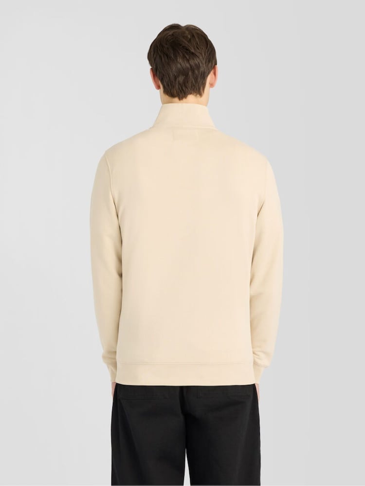 Lyle & Scott Natural Superfine Quarter Zip Sweatshirt - Image 2 of 6 Lyle & Scott Natural Superfine Quarter Zip Sweatshirt - Image 2 of 6
