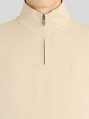 Lyle & Scott Natural Superfine Quarter Zip Sweatshirt - Image 4 of 6