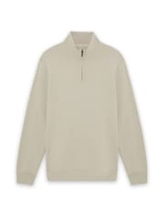Lyle & Scott Natural Superfine Quarter Zip Sweatshirt - Image 5 of 6