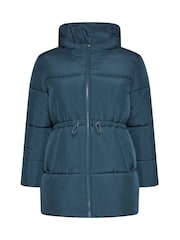 Yours Curve Blue Short Padded Jacket - Image 6 of 7