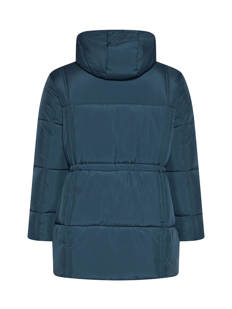 Yours Curve Blue Short Padded Jacket - Image 7 of 7