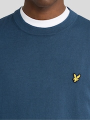 Lyle & Scott Blue Cotton Merino Crew Neck Jumper - Image 3 of 6