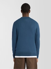 Lyle & Scott Blue Cotton Merino Crew Neck Jumper - Image 4 of 6