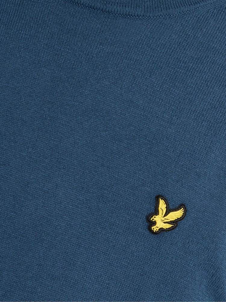 Lyle & Scott Blue Cotton Merino Crew Neck Jumper - Image 6 of 6 Lyle & Scott Blue Cotton Merino Crew Neck Jumper - Image 6 of 6