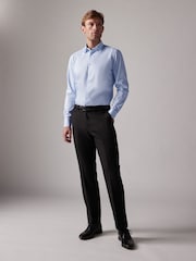 Light Blue Stripe Slim Fit Single Cuff Four Way Stretch Shirt - Image 2 of 9