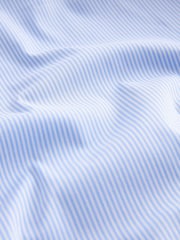 Light Blue Stripe Slim Fit Single Cuff Four Way Stretch Shirt - Image 8 of 9