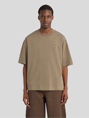 Lyle & Scott Taupe Brown Boxy Fit T-Shirt - Image 1 of 6