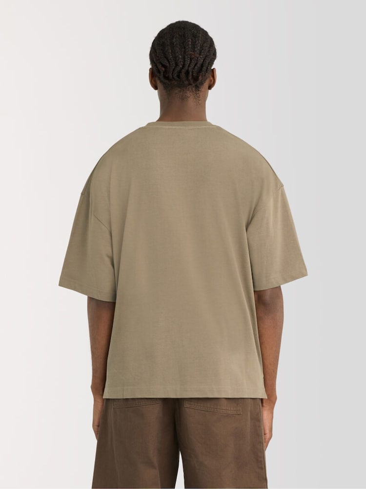 Lyle & Scott Taupe Brown Boxy Fit T-Shirt - Image 2 of 6 Lyle & Scott Taupe Brown Boxy Fit T-Shirt - Image 2 of 6