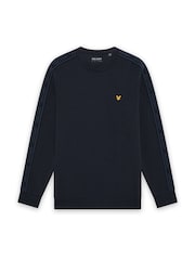 Синий - Lyle & Scott Жаккардовый джемпер с круглым вырезом - Изображение 1 1