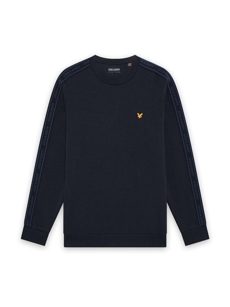 Синий - Lyle & Scott Жаккардовый джемпер с круглым вырезом - Изображение 1 1 Синий - Lyle & Scott Жаккардовый джемпер с круглым вырезом - Изображение 1 1