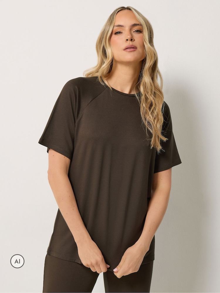 Қоңыр - Long Tall Sally Short Sleeve Raglan Loopback T-Shirt - 6суретінің 1 суреті