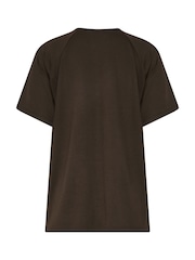 Қоңыр - Long Tall Sally Short Sleeve Raglan Loopback T-Shirt - 6суретінің 6 суреті