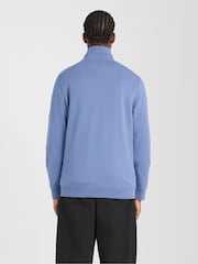 Lyle & Scott Blue Superfine Quarter Zip Sweatshirt - Image 2 of 6