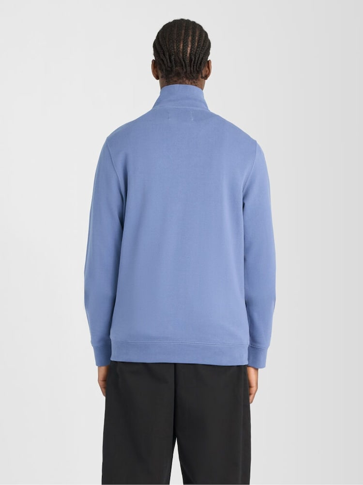 Lyle & Scott Blue Superfine Quarter Zip Sweatshirt - Image 2 of 6 Lyle & Scott Blue Superfine Quarter Zip Sweatshirt - Image 2 of 6