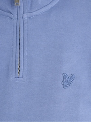 Lyle & Scott Blue Superfine Quarter Zip Sweatshirt - Image 6 of 6