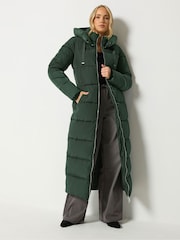 Long Tall Sally Green Padded Maxi Coat - Image 1 of 6
