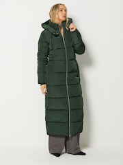 Long Tall Sally Green Padded Maxi Coat - Image 2 of 6