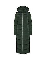 Long Tall Sally Green Padded Maxi Coat - Image 5 of 6