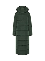 Long Tall Sally Green Padded Maxi Coat - Image 6 of 6