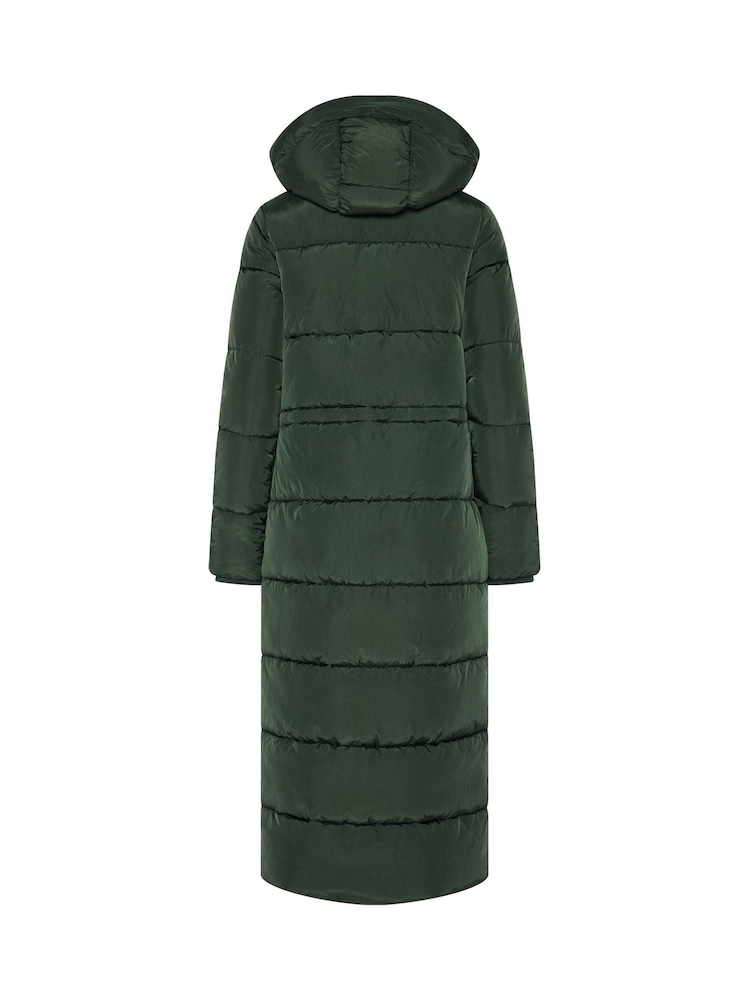 Long Tall Sally Green Padded Maxi Coat - Image 6 of 6