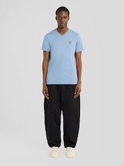 블루 - Lyle & Scott 브이넥 티셔츠 - 6의 이미지 4