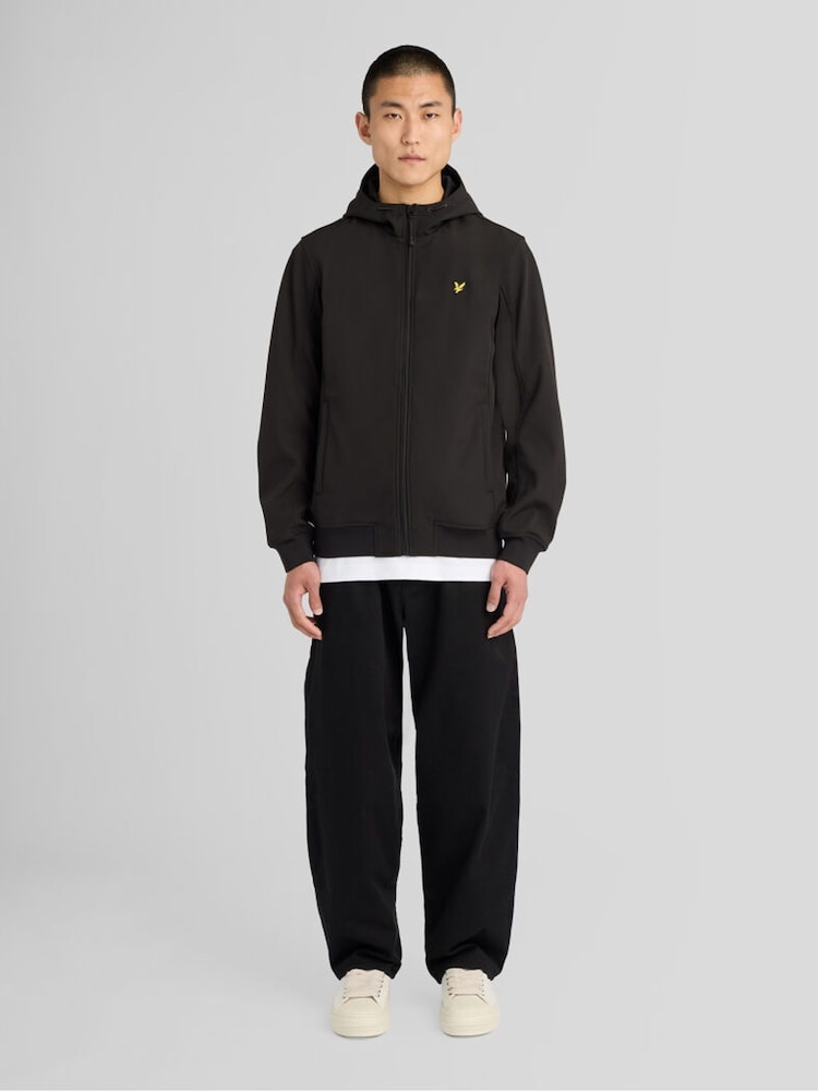 Lyle & Scott Black Sports Mesh Back Softshell Hoodie - Image 2 of 6 Lyle & Scott Black Sports Mesh Back Softshell Hoodie - Image 2 of 6