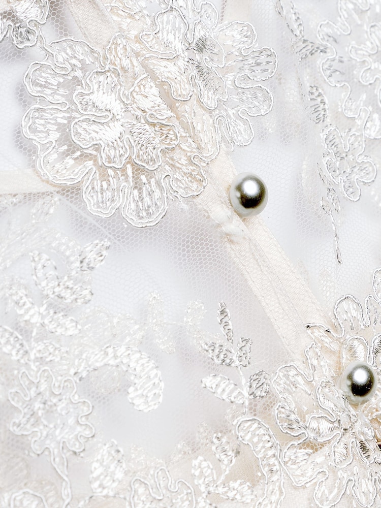 Ivory Lace Bodice Flower Girl Bow Dress (3-16yrs) - Image 8 of 8