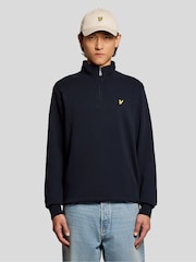 Lyle & Scott Blue Quarter Zip Pullover Sweatshirt - Image 1 of 5